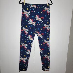 Navy Unicorn Print Leggings – Stretchy Fun Print XS